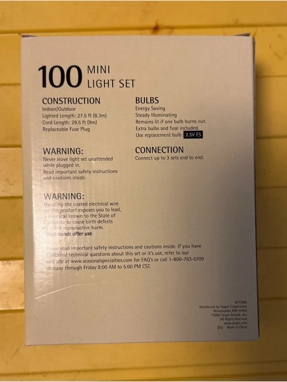 Clear 100 Mini Light Set - Green Cord